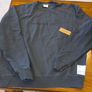 Wasted Co. Women's Charcoal Black Sweatshirt Sz Large NWT